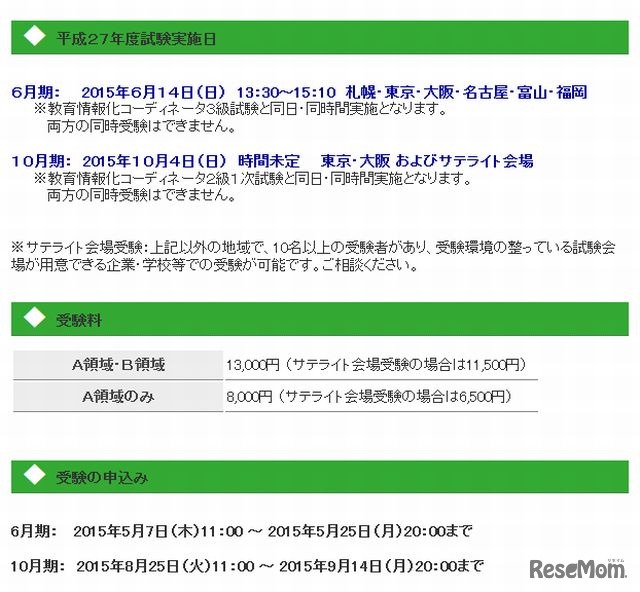 平成27年度ICT支援員能力認定試験