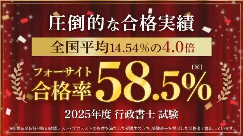フォーサイトの講座合格率が高い