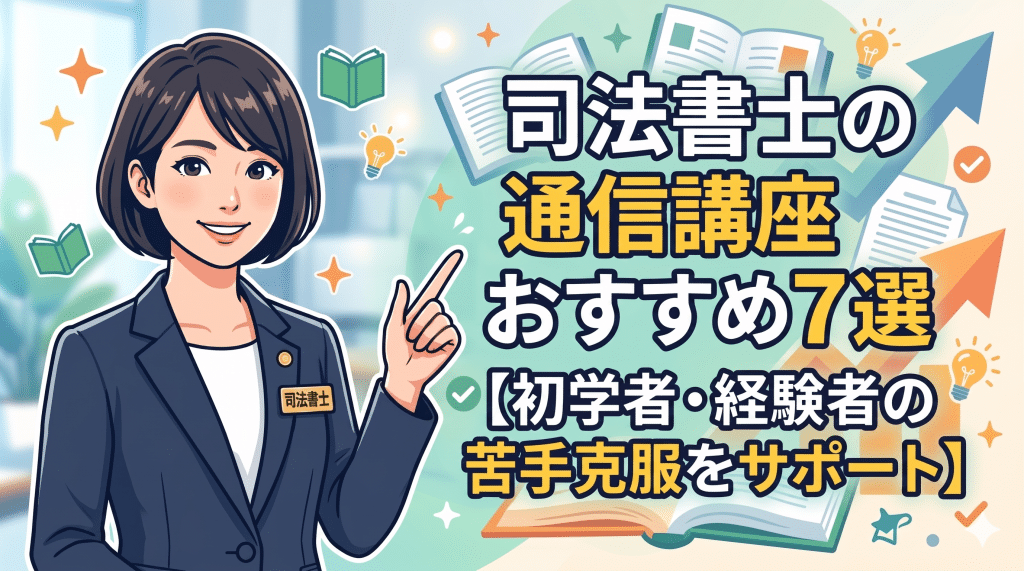 司法書士の通信講座おすすめランキング7選！独自調査で合格率が高い