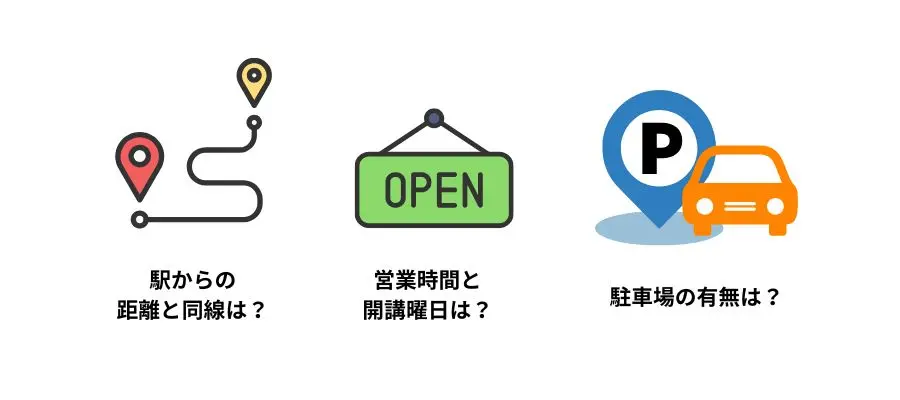 通いやすさ【アクセスや営業時間を見て継続できるかチェック】