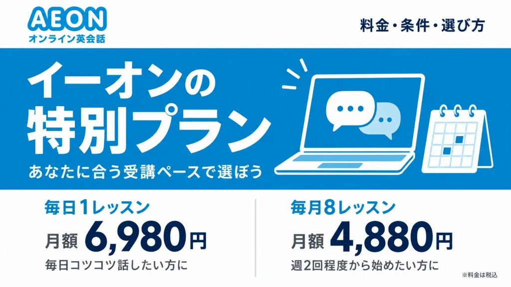 イーオンオンライン英会話の特別プランのアイキャッチ画像