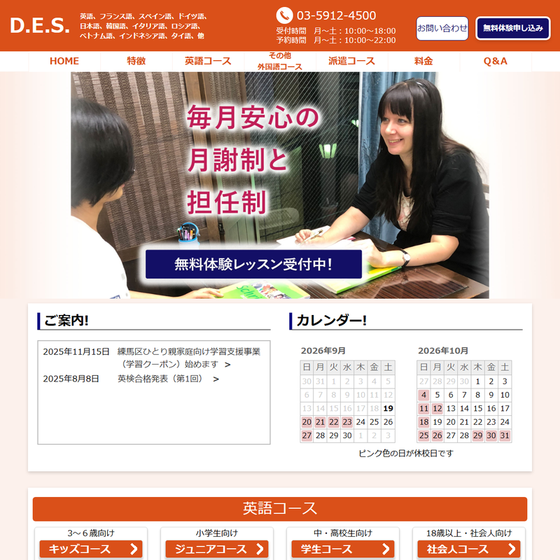 D.E.S. 公式サイト