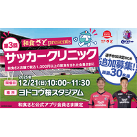 「第３回和食さとpresentsサッカークリニック」に選手２名の参加が緊急決定!!サッカークリニック参加者の追加募集を実施!!