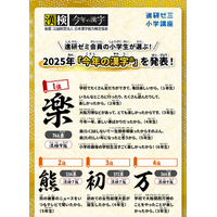 「進研ゼミ　小学講座」と漢検協会がコラボレーション！小学生9,853名が選ぶ2025年「今年の漢字(R)」　「今年の漢字(R)」の１位は「楽」、「熊」「万」「米」が上位にランクイン
