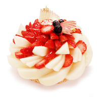 【カフェコムサ】天高く舞い上がる丹頂鶴をフルーツで表現　2026年　新春のケーキ ～いちごと洋梨のケーキ～