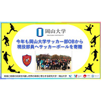 【岡山大学】今年も岡山大学サッカー部OBから現役部員へサッカーボールを寄贈