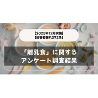 【回答者数9,072名】困ったことは？「離乳食」に関するアンケート調査結果【2025年12月実施】
