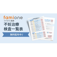 不妊治療に関するスケジュール・費用の不安に応えるため、ファミワンにて『不妊治療検査一覧表』を作成し、無料配布を開始しました
