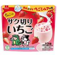 牛乳を注いで1分たったら混ぜるだけ！果肉入りいちごミルクの素「 ちょこっとザク切りいちご 」