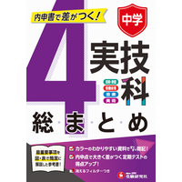 【内申書で差がつく！】実技4科の重要ポイントを豊富な図表とイラストで一気に理解！定期テスト対策に最適な 『中学 実技4科の総まとめ』が新登場！