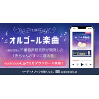 SNSで話題の千葉音声研究所制作「赤ちゃんがすぐに寝る音」がaudiobook.jpで累計5万ダウンロードを突破！