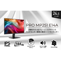 没入感を高める4辺フレームレスデザインのビジネスモニター 広視野角IPSパネル＆144Hz駆動、スピーカー搭載で作業効率UP 「PRO MP251 E14A」発売