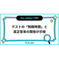 テスト演習ツールDr.okke、約100万件の解答データを分析。「制限時間の設定」が高い正答率につながる可能性