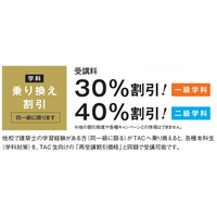 他の予備校で学習経験があるとこんなにお得なの？この度、学科乗り換え割引を新設しました！