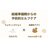 【秋婚シーズン】夫婦仲アプリhokumaが結婚前からの予防的セルフケア第一弾として、結婚式前撮りSOIと連携