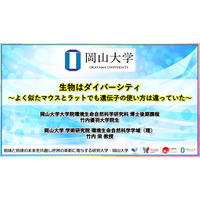【岡山大学】生物はダイバーシティ～よく似たマウスとラットでも遺伝子の使い方は違っていた～