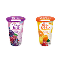 手軽においしく1日分の鉄分やビタミンを補給！ ビフィズス菌LKM512配合で腸にもうれしい 「1日分の鉄分のむヨーグルト」「1日分のビタミンのむヨーグルト」