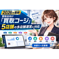 【2026年最新】買取店向け「買取コージ」、5店舗の多店舗運営に対応｜本部から店舗別売上・顧客・案件・商品・在庫を一元管理