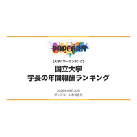 『大学パワーランキング』が「国立大学 学長の年間報酬ランキング」を発表　国立大学法人80法人を対象にした2026年調査レポート