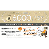 身体に合った“寝る・座る”を体験できる予約制プライベートショールーム「エムール体験ショールーム」 来場者6,000名突破記念キャンペーンを開催！