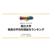 『大学パワーランキング』が「国立大学 教員の平均年間給与ランキング」を発表　国立大学法人78法人を対象にした2026年調査レポート