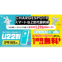 【Z世代のスマートなバッテリー節約術】CHARGESPOTの「U22割」×「キャンパス割」で月平均1,296円おトクに！