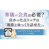 葬儀の会食は必要？良かった点トップは「親族とゆっくり話せた」。交流や思い出を振り返る場としての価値