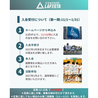 2027年度 新規U13カテゴリー入会受付について